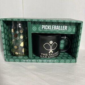 Pickleballer Bear Glass & Coffee Mug Set